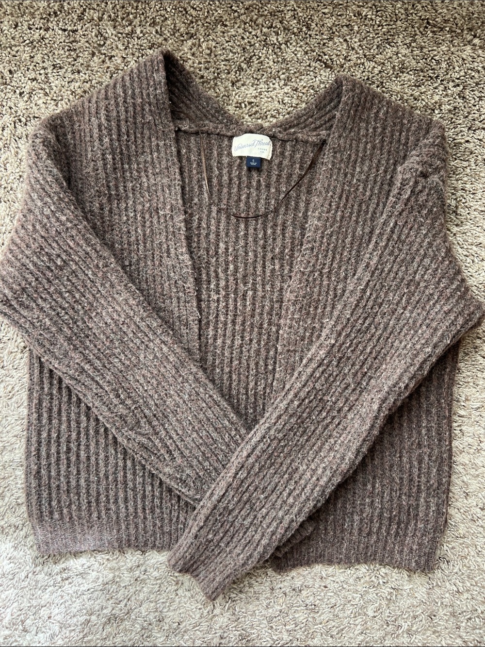 Universal Thread Brown Ribbed Women’s Cardigan
